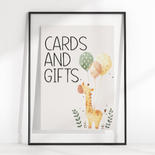 Poster Cartões de Presente para Chás de Bebê com Animais