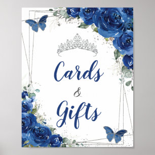Poster Cartões de Presente Quinceañera Floral Borboleta A