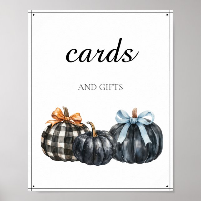 Poster Cartões de Presentes para Chá de Bebê com Abóbora  (Frente)