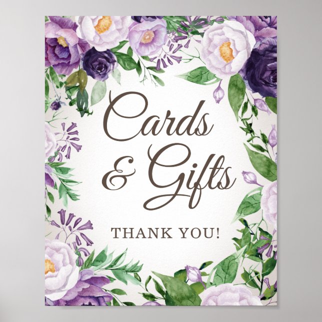 Poster Cartões de Presentes para Chá de Bebê com Flores R (Frente)