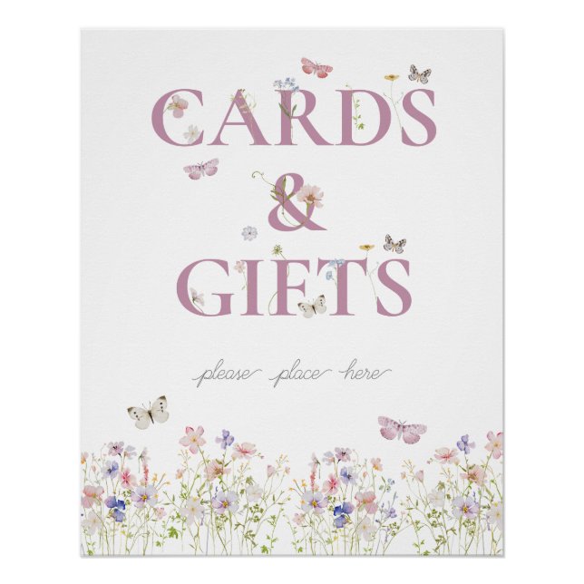 Pôster Cartões de primeiro aniversario e Sinal de Present (Frente)