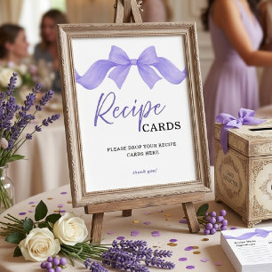 Poster Cartões de Receita com Laço Roxo Elegante Sinal de