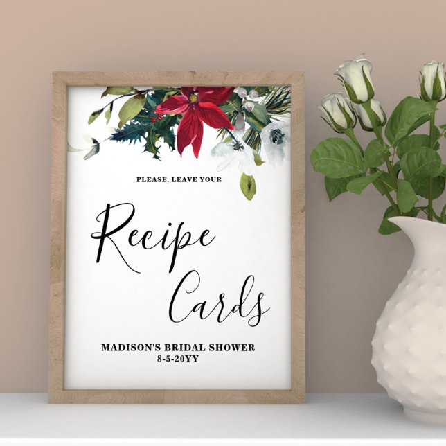 Poster Cartões de Receita do Chá de panela Poinsettia (Criador carregado)