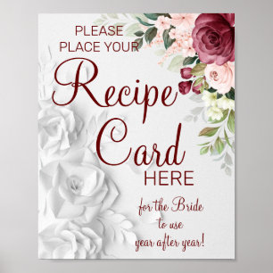 Poster Cartões de Receitas de Aquarela sinal de jogo para