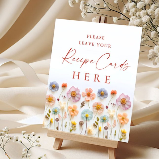 Poster Cartões de Receitas de Flores Selvagens Rosa Paste (Criador carregado)
