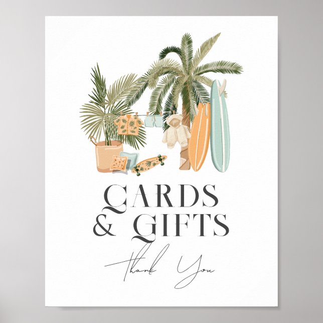 Poster Cartões do Chá de fraldas sobre o Conselho Cartões (Frente)