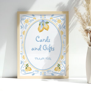 Poster Cartões e dotes de Chás de panela Florais de Lemon