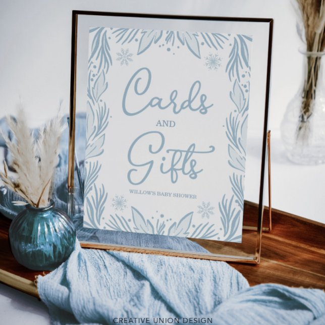 Poster Cartões e dotes para Chás de fraldas em flocos de  (Criador carregado)