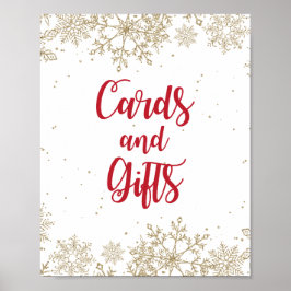 Poster Cartões e Presentes Aniversário Vermelho e Dourado