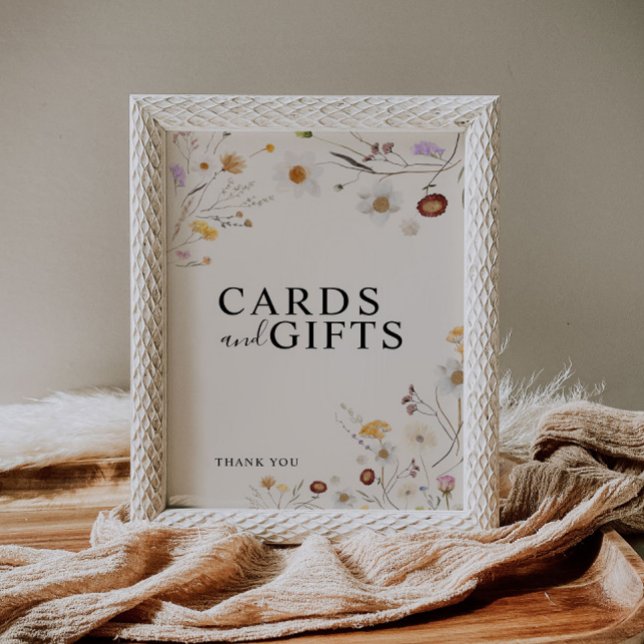 Poster Cartões e presentes Boho Wildflower Sinal (Criador carregado)