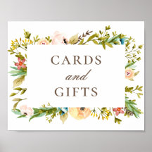 Cartões e presentes. Casamento de jardim floral ve