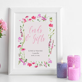 Poster Cartões e presentes Chá de casamento rosa de flor 