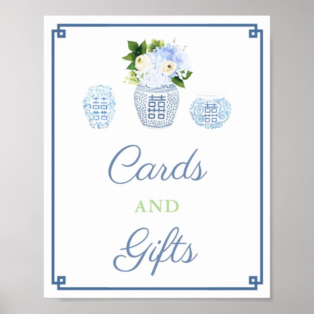 Poster Cartões E Presentes Chinoiserie Chic Festa De Bebê (Frente)