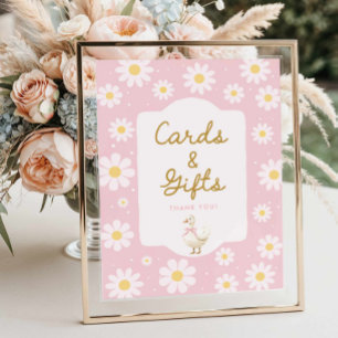 Poster Cartões e presentes cor-de-rosa Bobo e margaridas
