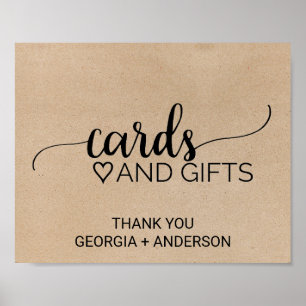 Pôster Cartões e Presentes de Caligrafia Faux Kraft Simpl