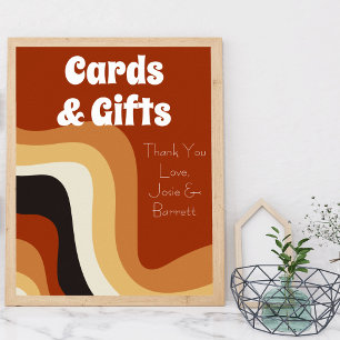 Poster Cartões e presentes de Casamento Groovy Boho Retro