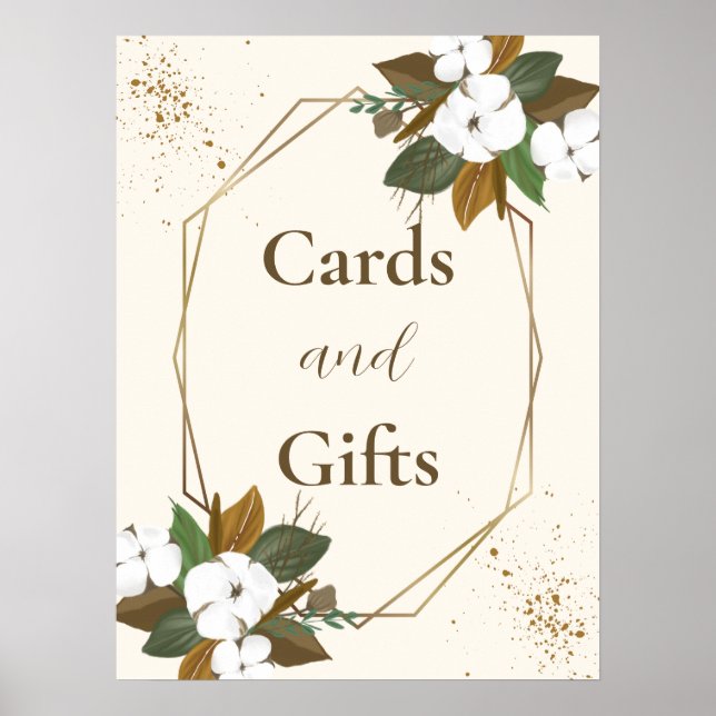 Poster Cartões E Presentes De Castanho E Creme Modernos (Frente)