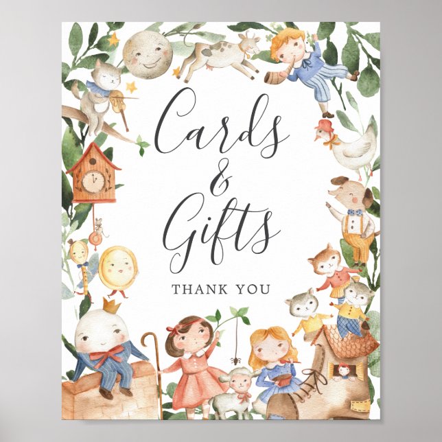 Poster Cartões e Presentes de Chá de Bebê de Rimas Infant (Frente)