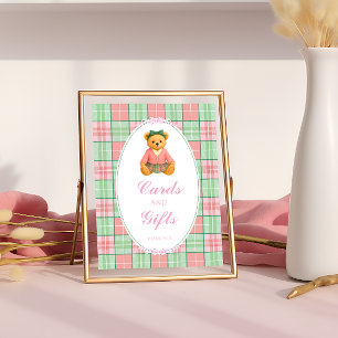 Poster Cartões e presentes de Chá de fraldas de Urso de L