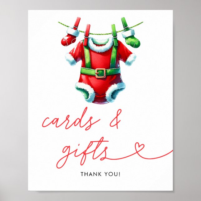 Poster Cartões e presentes de Chá de fraldas Holly Christ (Frente)