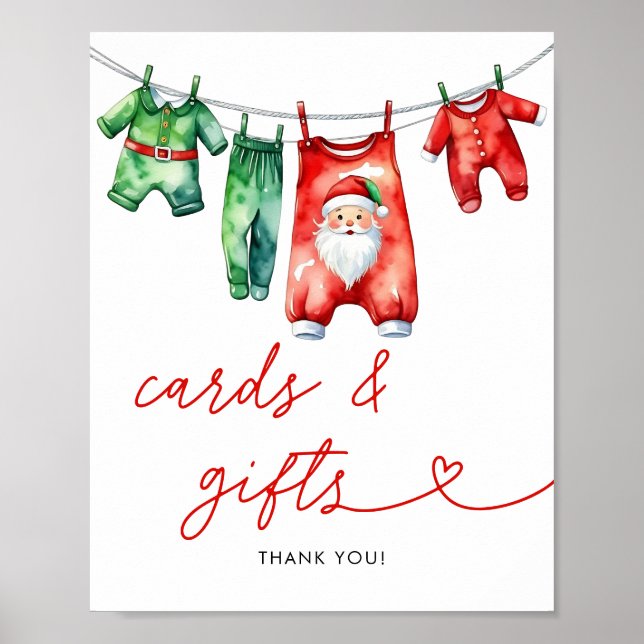 Poster Cartões e presentes de Chá de fraldas Holly Christ (Frente)