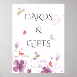 Poster Cartões e Presentes de Chá de Noiva Borboletas Ele