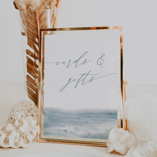 Poster Cartões e Presentes de Coastal Blue Watercolor
