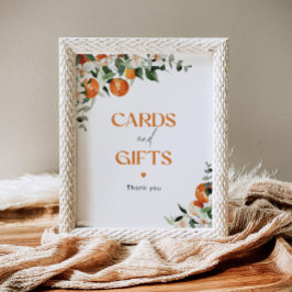 Poster Cartões e presentes de eucalipto de citrinos espre