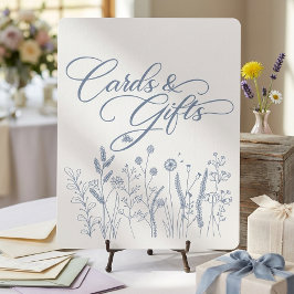 Poster Cartões e Presentes de Flor Silvestre Azul Elegant