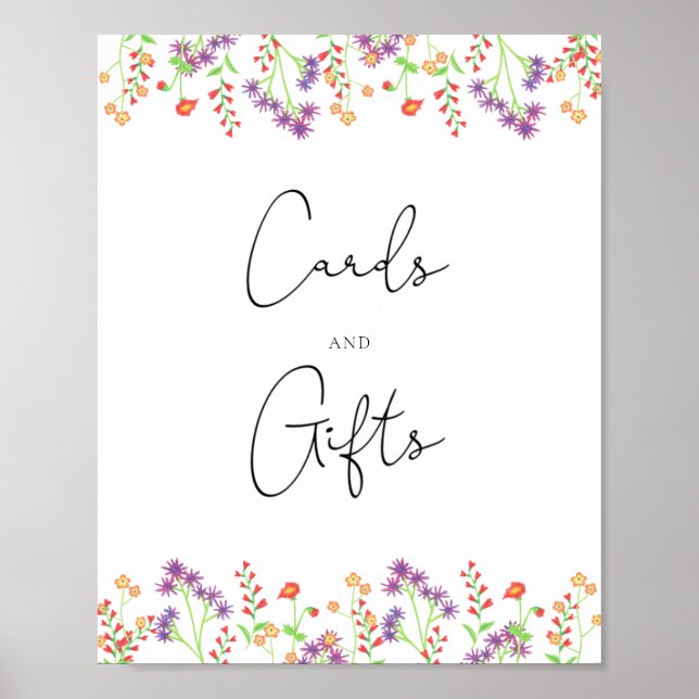 Poster Cartões e presentes de flores silvestres para chá  (Frente)