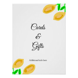 Pôster cartões e presentes de folhas de limão desenhados 