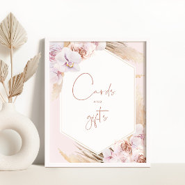 Poster Cartões e presentes de grama das pampas Boho
