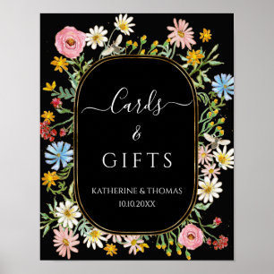 Poster Cartões e Presentes de Grinalda Floral Chic Boho F