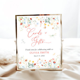 Poster Cartões e presentes de jardim bonitos e Insetos