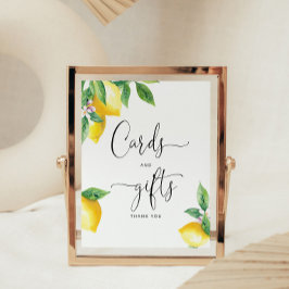 Poster Cartões e presentes de limões em aquarela elegante