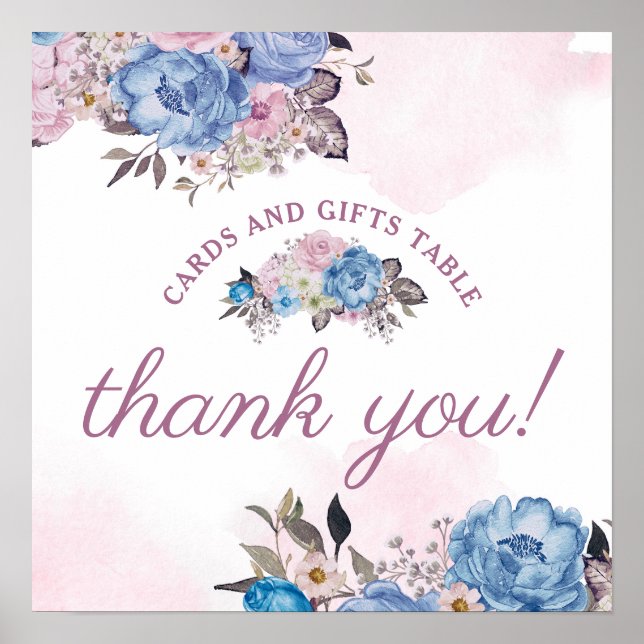 Poster Cartões e presentes de Mesa de casamento parisiens (Frente)