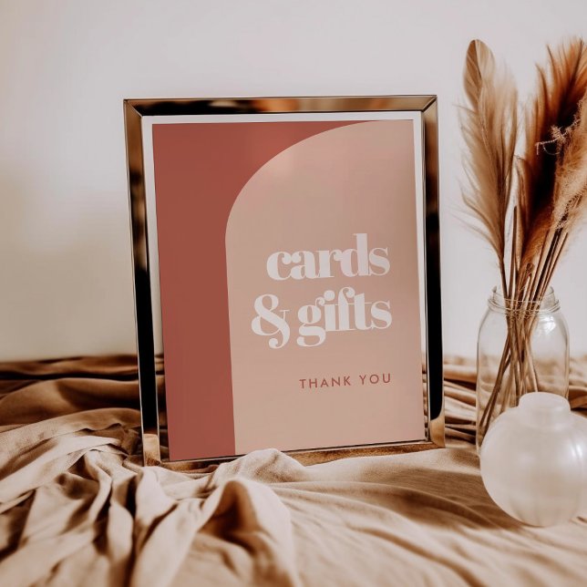 Poster Cartões e presentes de pêssego chic (Criador carregado)