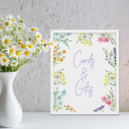 Poster Cartões e Presentes de Prado de Flores Silvestres 