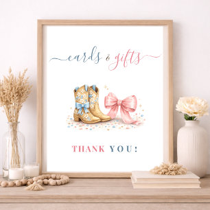 Poster Cartões e Presentes de Revelação de Gênero Boots o
