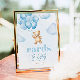 Poster Cartões e presentes de ursinho azul