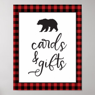 Poster Cartões e presentes de Xadrez Red Buffalo de Um U