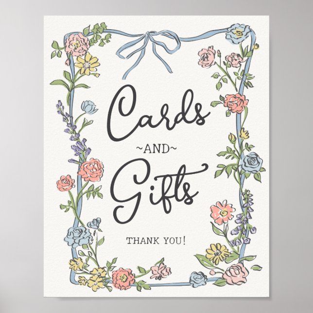Poster Cartões e presentes do partido primavera (Frente)