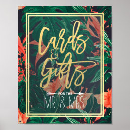 Pôster Cartões e presentes Dourados tropicais