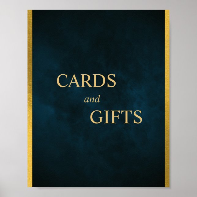 Poster Cartões e presentes Emerald Dourado Velvet Sinal d (Frente)