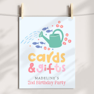 Poster Cartões e Presentes Florais de Regador de Aniversá