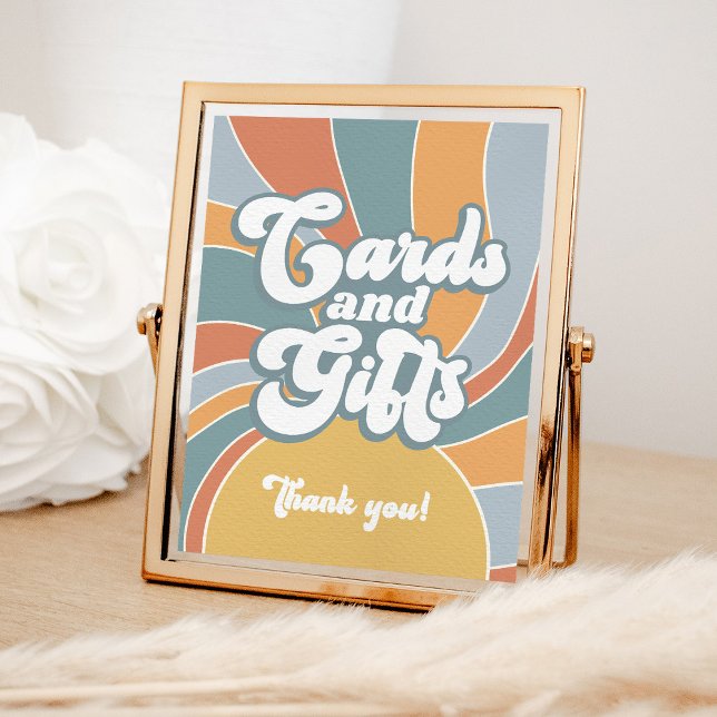 Poster Cartões e Presentes Groovy Retro Sunshine Chá de B (Criador carregado)