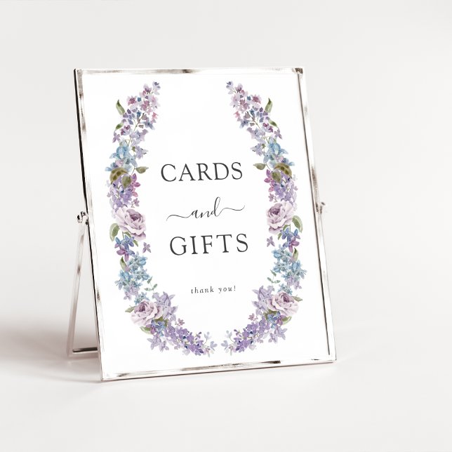 Poster Cartões e Presentes Lilás Elegantes (Elegant Lilac Cards and Gifts Poster by Painted Paperie
)