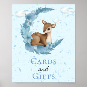 Poster Cartões e presentes Lua Pequena Bambi Nuvens Azuis
