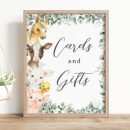Poster Cartões e presentes para bebês de animais de criaç
