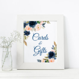 Poster Cartões e Presentes para Chá de Bebê com Flores em
